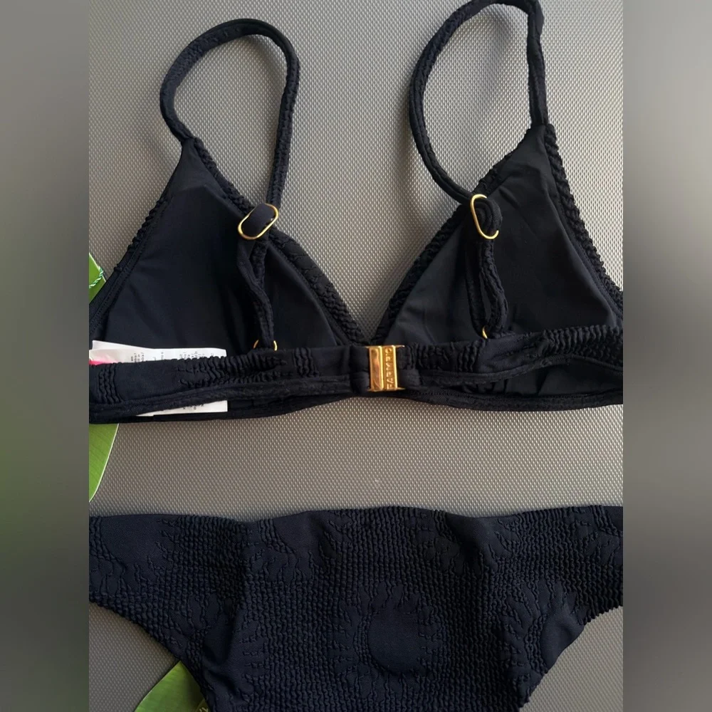 FARM RIO BLACK SUNNY BIKINI TOP AND BOTTOM SET